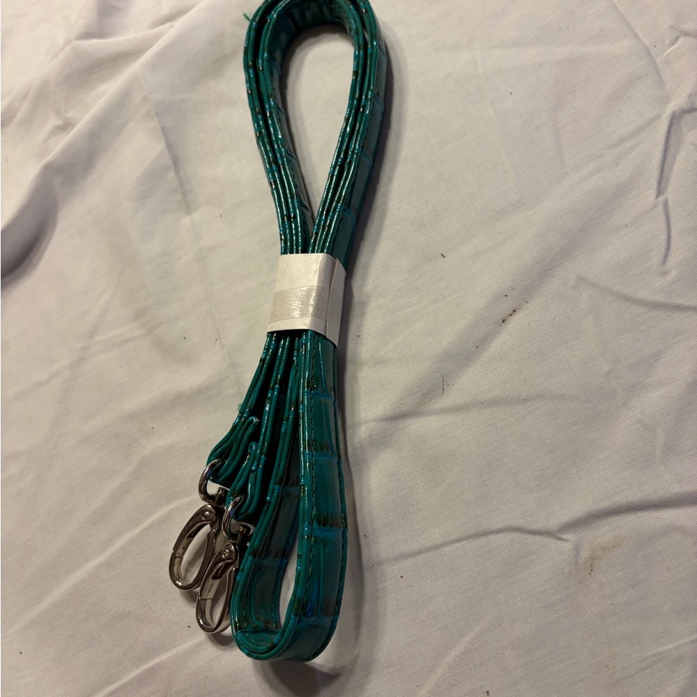 Teal Tote Strap with Silver Hardware